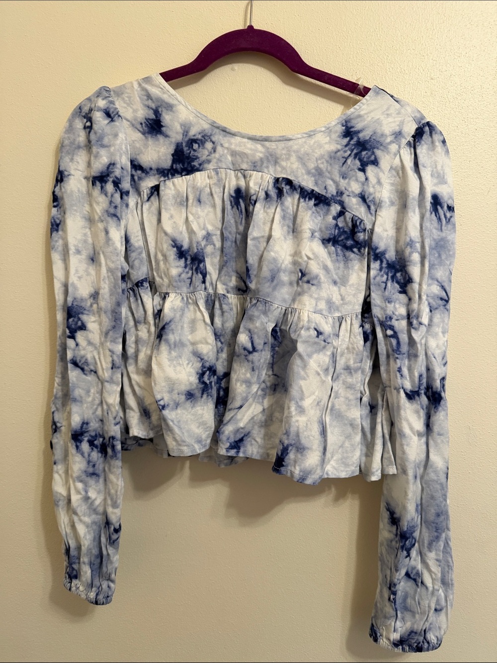 Tie-Dye Peplum Long-Sleeve Top by Arizona Jeans Co.